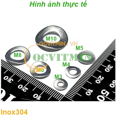 Vòng Đệm Vênh 2 Sóng M3M4M5M6M8M10 Inox 304