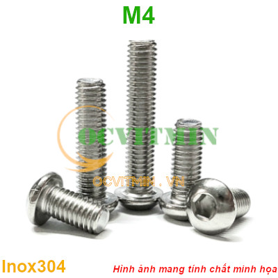 Ốc Lục Giác Đầu Dù M4 Inox 304