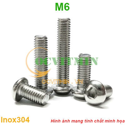 Ốc Lục Giác Đầu Dù M6 Inox 304