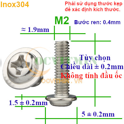 Ốc Vít Bake Điện Tử M2 M2.5 M3 Inox 304