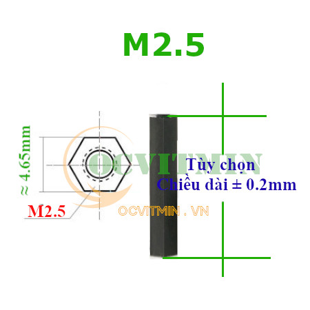 Ốc Nhựa M2.5 Trụ Nhựa Đực Cái , Cái Cái M2.5