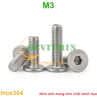 Ốc Lục Giác Dẹp Mỏng M3 Inox 304