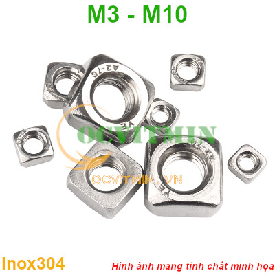 Tán Vuông M3M4M5M6M8M10 Đai Ốc Vuông Ecu Vuông Inox 304