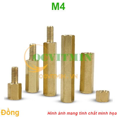 Trụ Đồng Đực Cái, Cái Cái M4 Cọc Đồng Lục Giác M4 Ốc Đồng