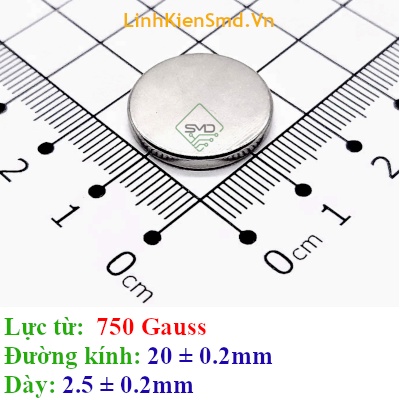 Nam Châm Đất Hiếm Tròn Lực Hút 500 đến 1000 Gauss ( Lực Hút Yếu Xìu)