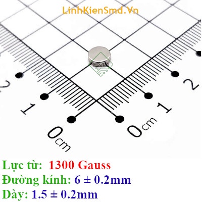 Nam Châm Đất Hiếm Tròn Lực Hút 1000 đến 1500 Gauss