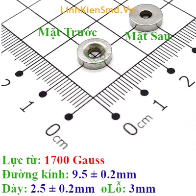 Nam Châm Đất Hiếm Tròn Có Lỗ Lực Hút 1700 Gauss