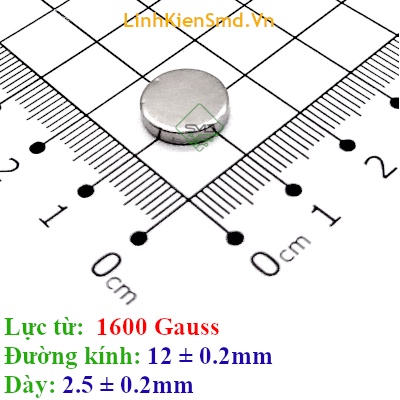 Nam Châm Đất Hiếm Tròn Lực Hút 1500 đến 2000 Gauss