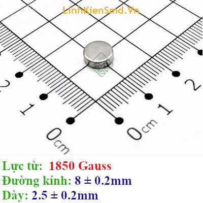 Nam Châm Đất Hiếm Tròn Lực Hút 1500 đến 2000 Gauss