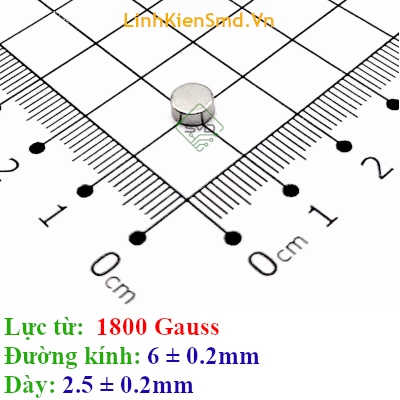 Nam Châm Đất Hiếm Tròn Lực Hút 1500 đến 2000 Gauss