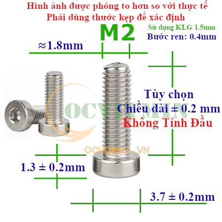 Ốc Lục Giác Đầu Trụ Mỏng M2 M2.5 Inox 304