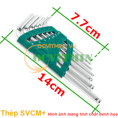 Bộ Khóa Lục Giác 7 Cây Đầu Bi Lục Lăng Thép SVCM+ V2