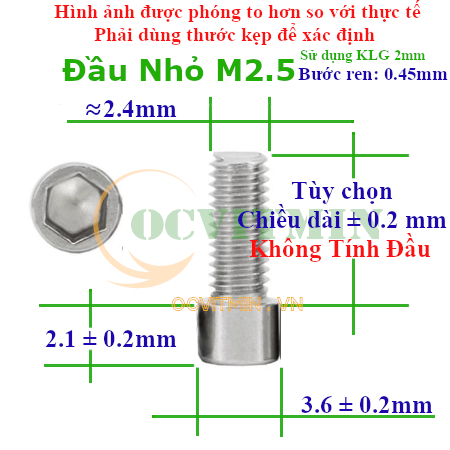 Ốc Lục Giác Đầu Trụ Nhỏ M2.5 Inox 304