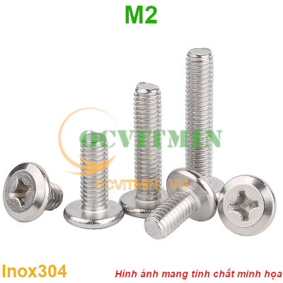 Ốc Bake Đầu Dẹp Vát Cạnh M2 M2.5 Inox 304
