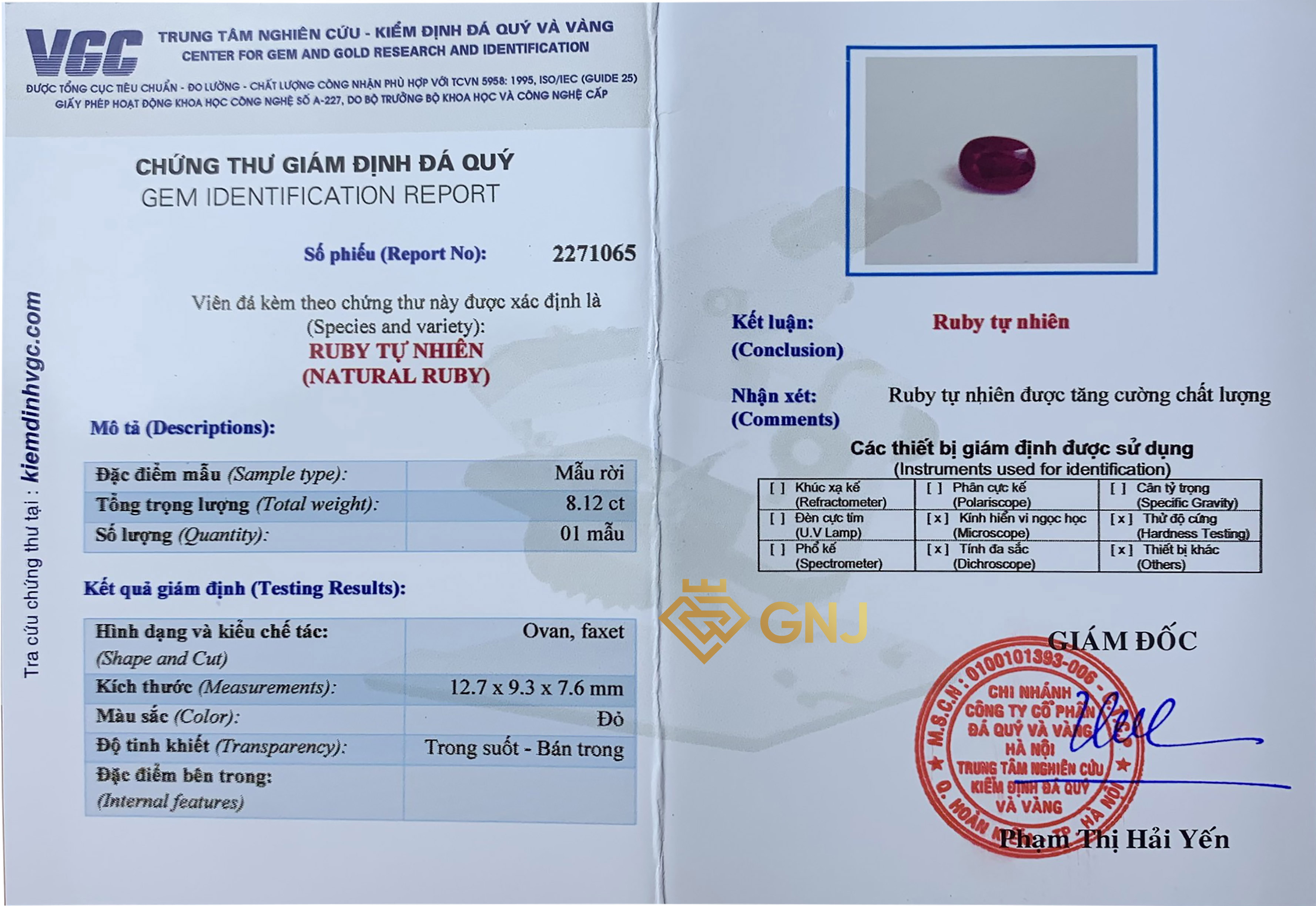 Viên Đá Ruby tự nhiên Phát Tài