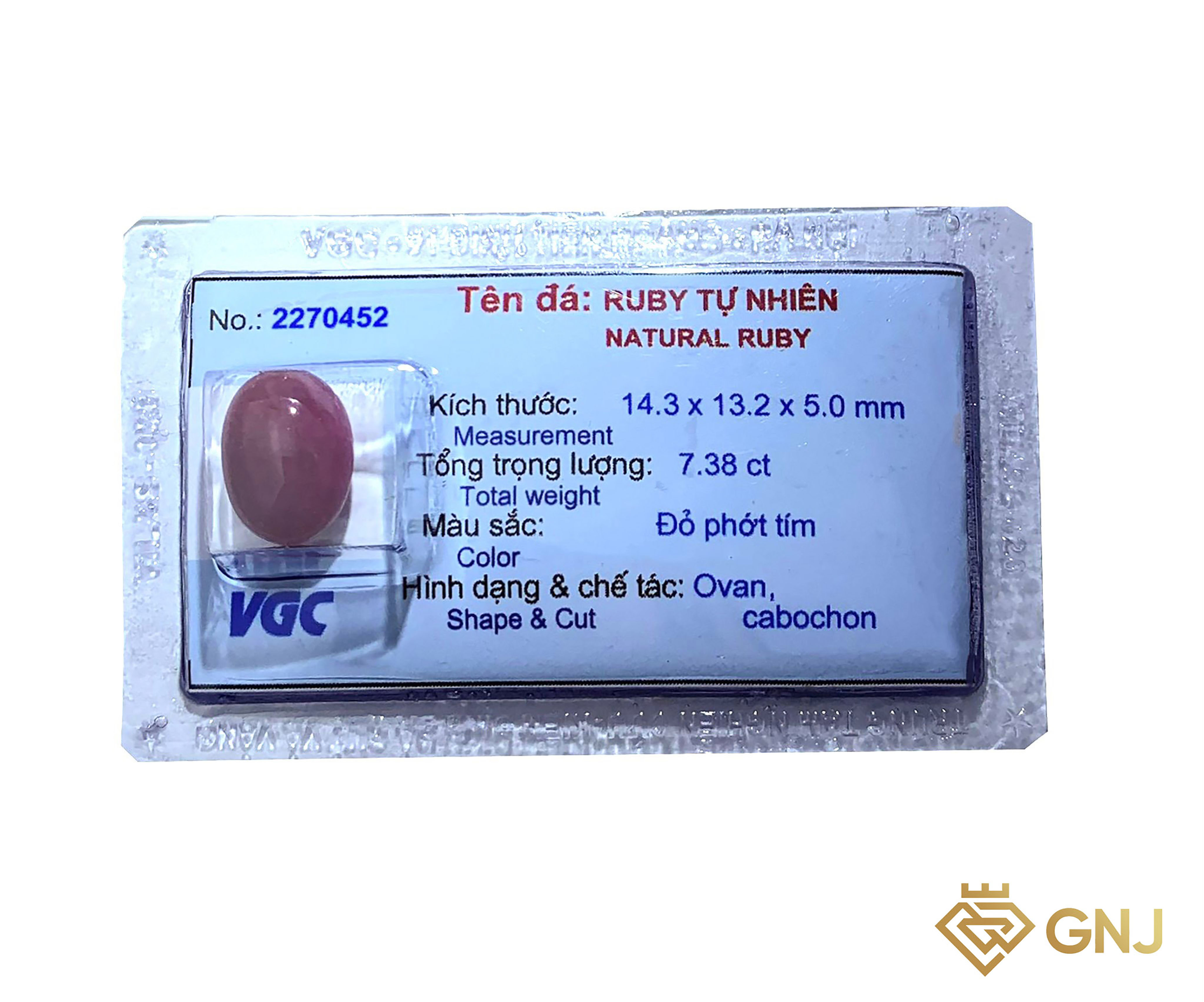 Viên đá ruby cabochon tự nhiên Lục Yên