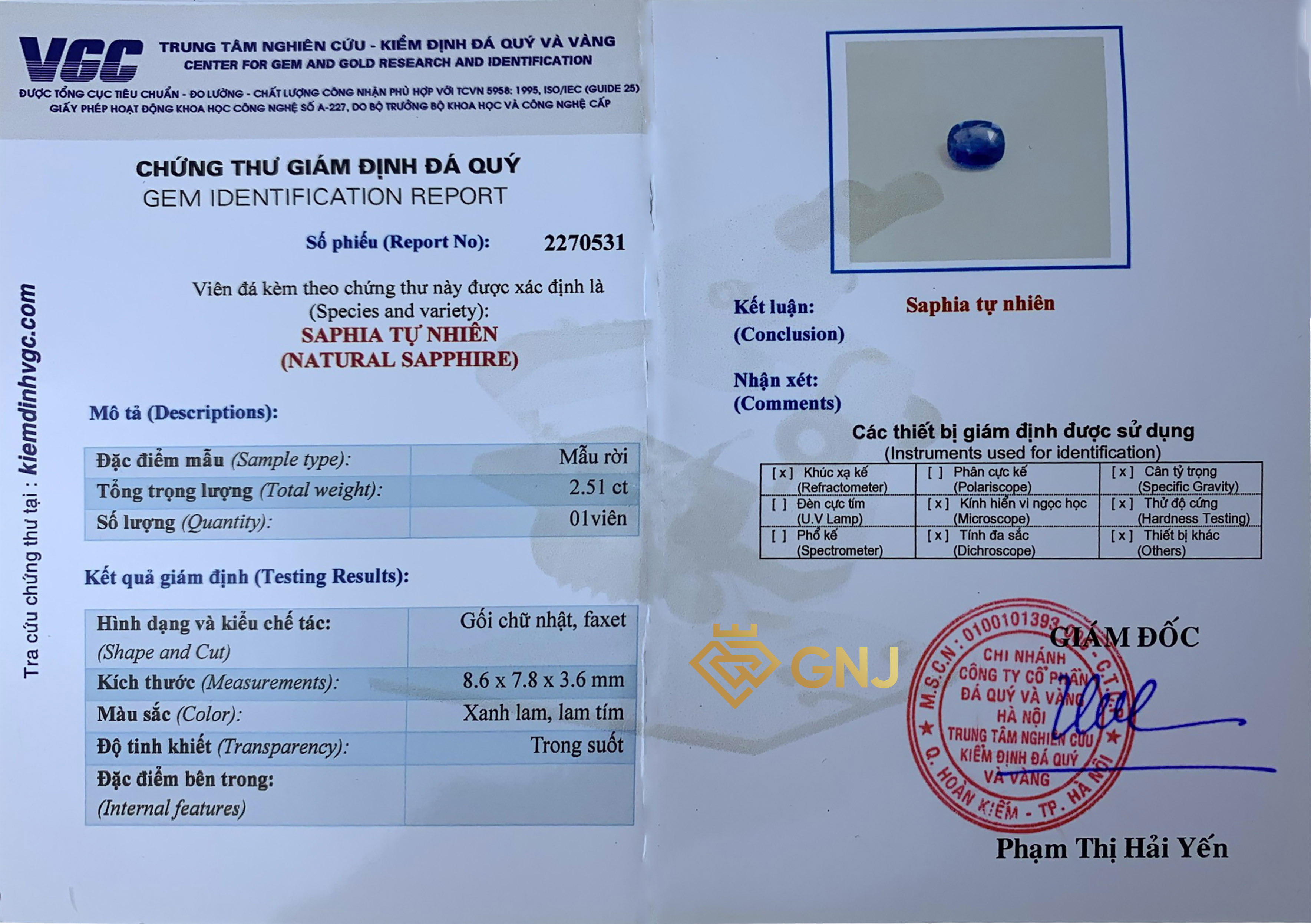 Đá Saphia Tự Nhiên Tài Lộc — mặt bên