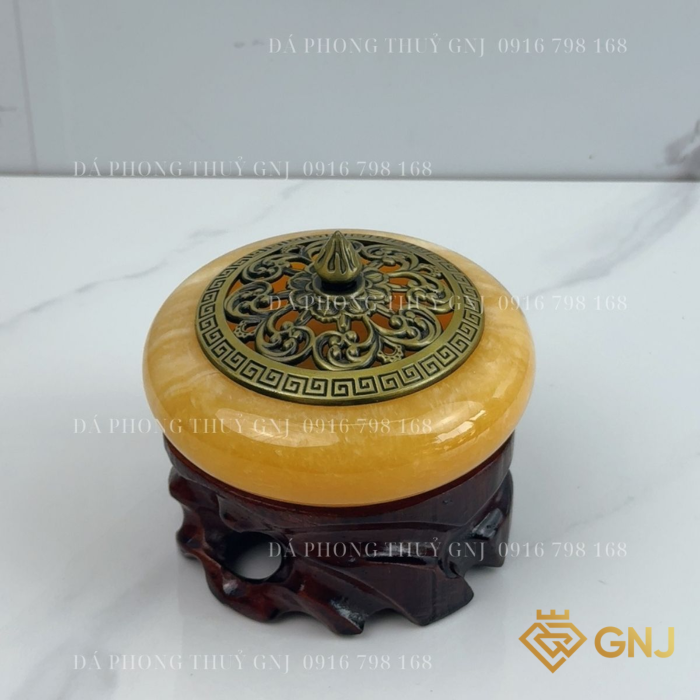 Lư Xông Trầm Hương Bằng Đá Ngọc Hoàng Long