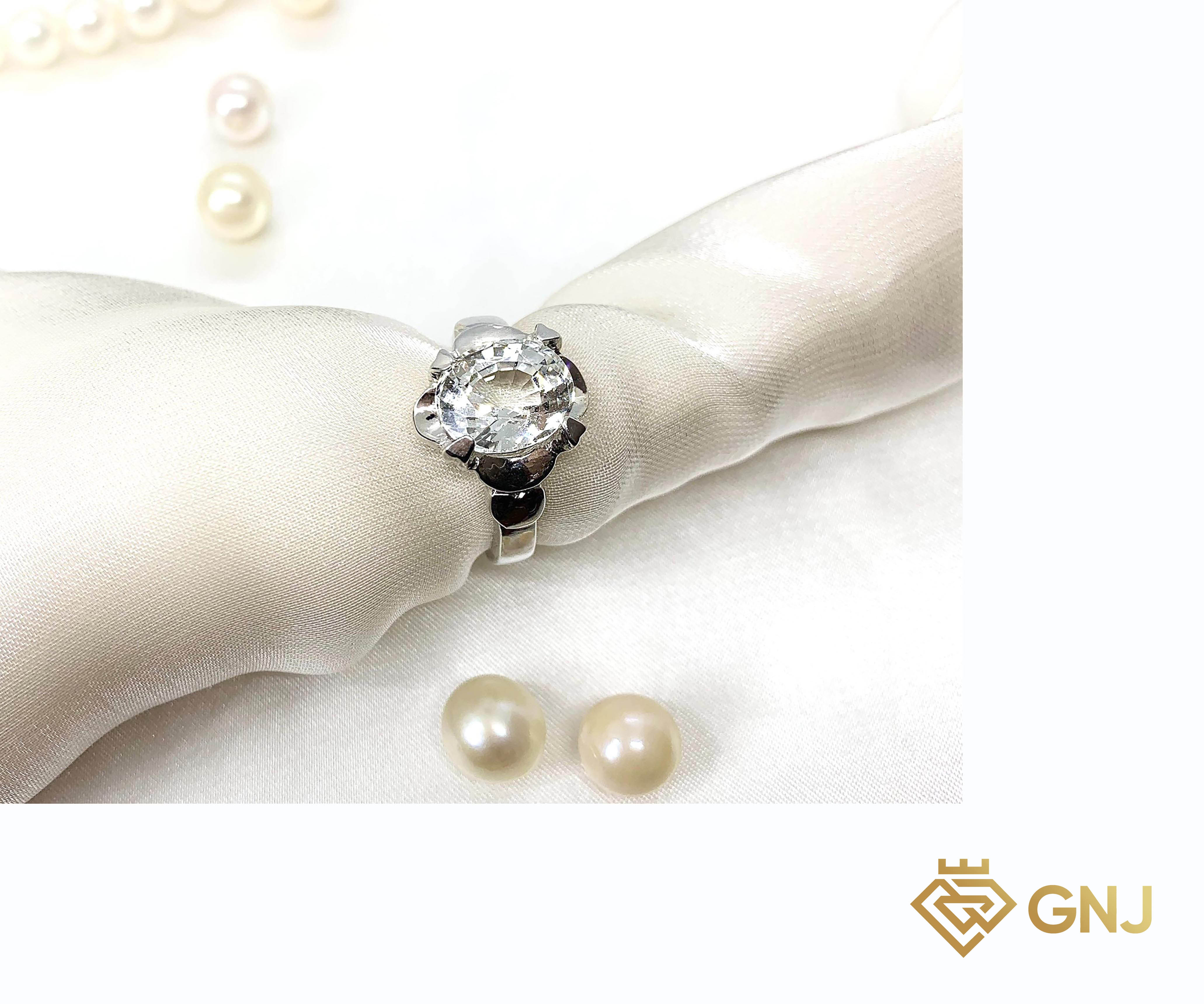 Nhẫn bạc 925 đính đá Topaz