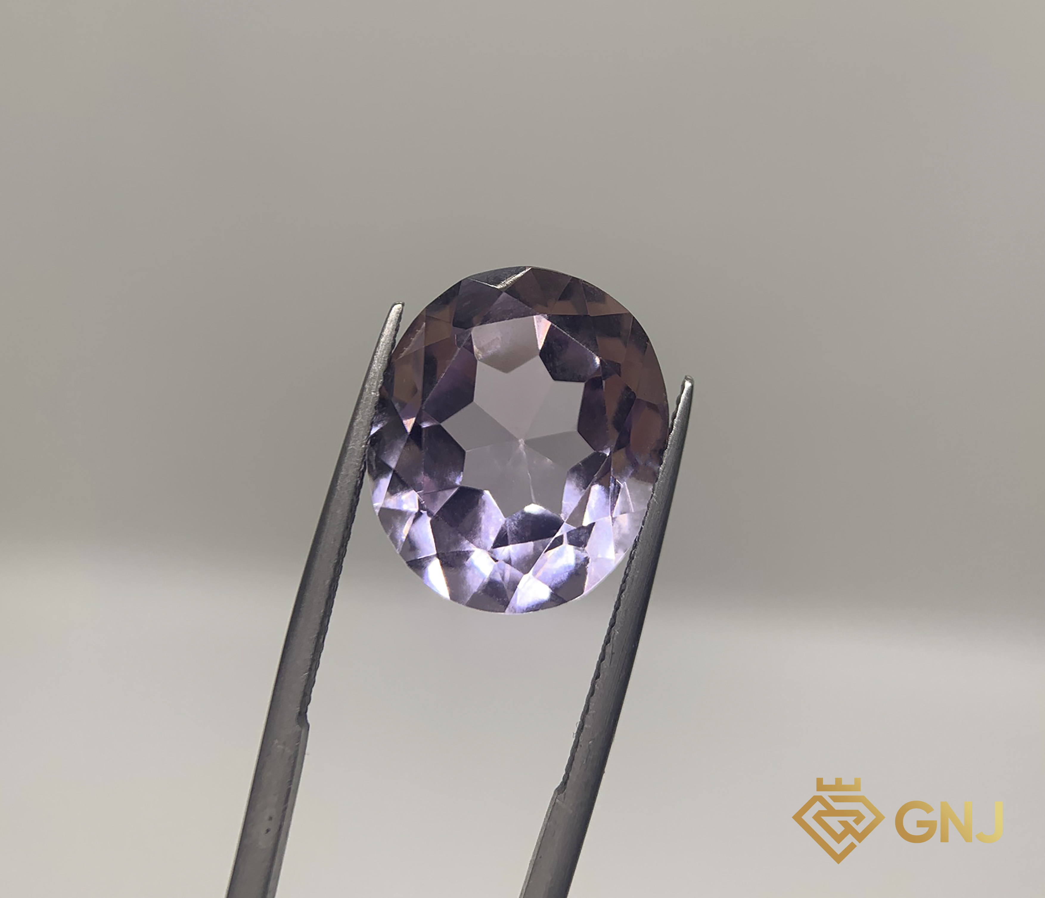 Đá Amethyst Tự Nhiên 14ct — Facet — mặt trước, đá quý tự nhiên có kiểm định GNJ