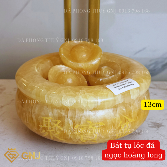 Bát tụ bảo đá ngọc hoàng long tự nhiên