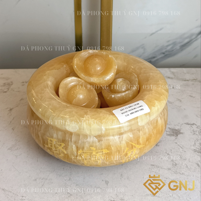 Bát tụ bảo đá ngọc hoàng long tự nhiên