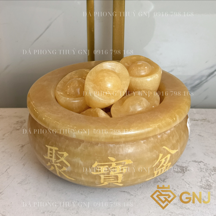 Bát tụ bảo đá ngọc hoàng long tự nhiên