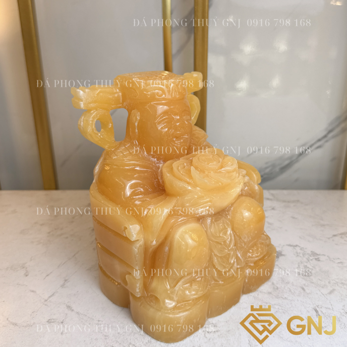 Tượng thần tài thổ địa, bộ tượng 3 ông thần tài đá ngọc hoàng long tự nhiên