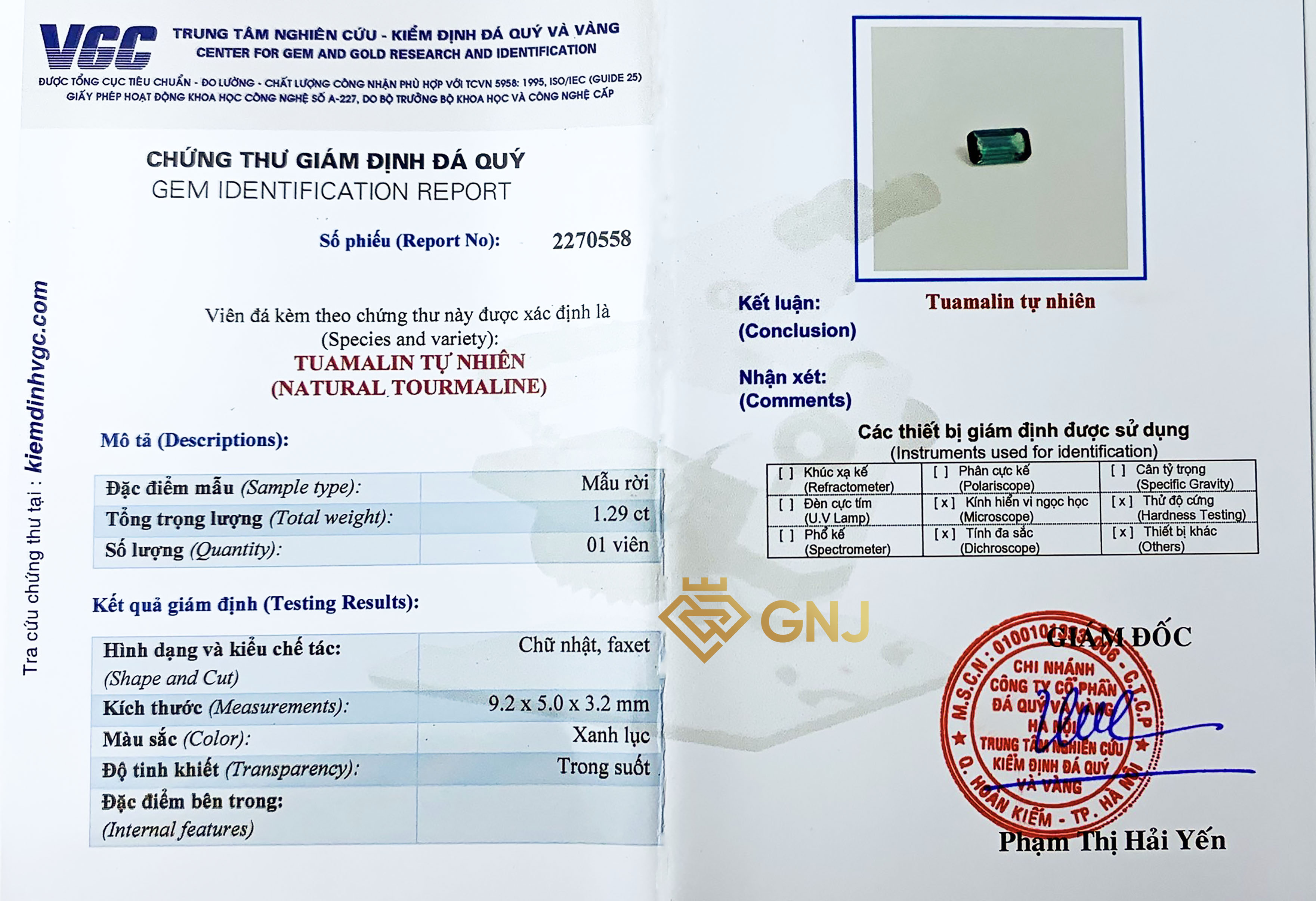 Đá Tourmaline xanh may mắn