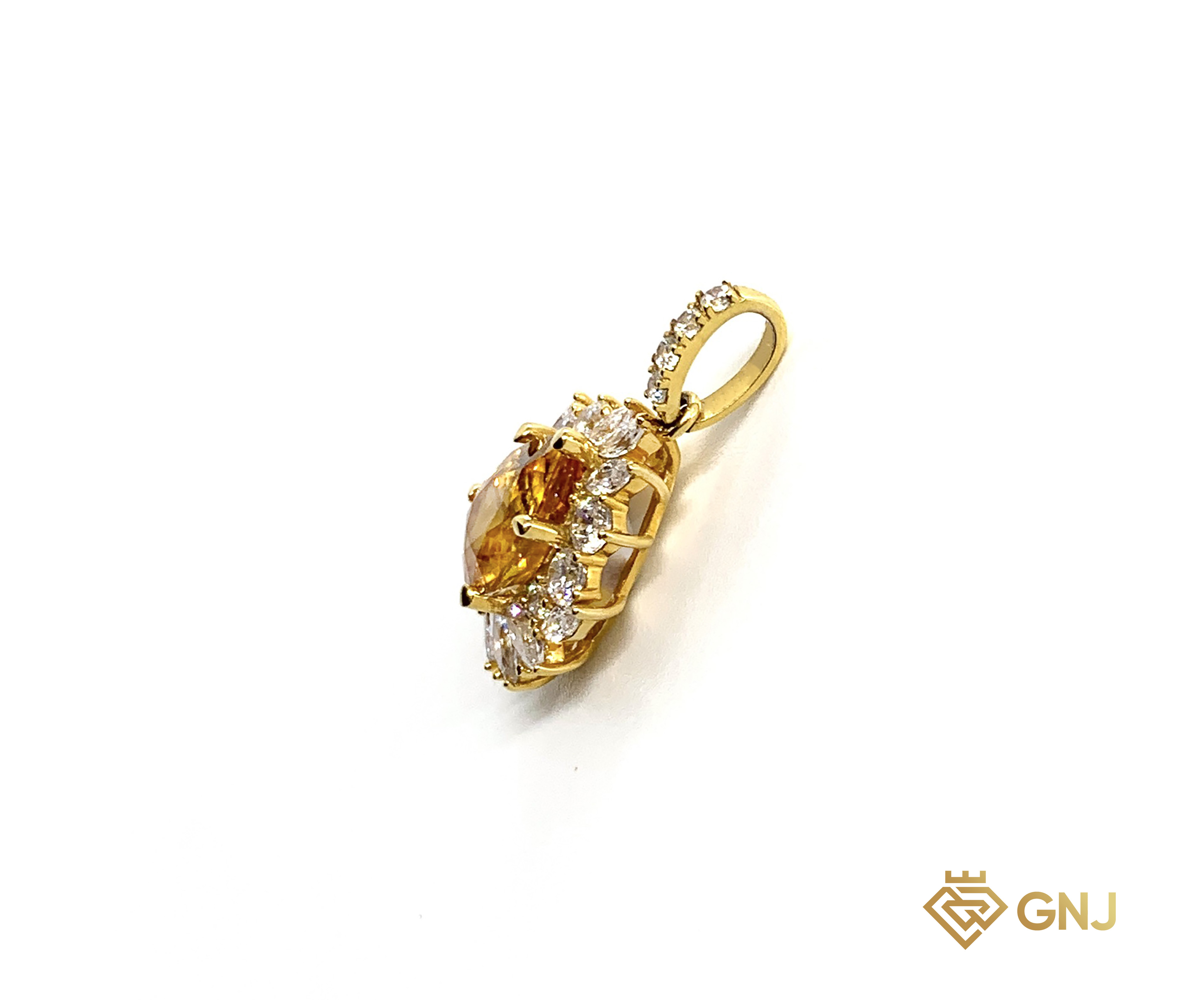 Mặt dây chuyền nữ đính đá sapphire vàng thiên nhiên