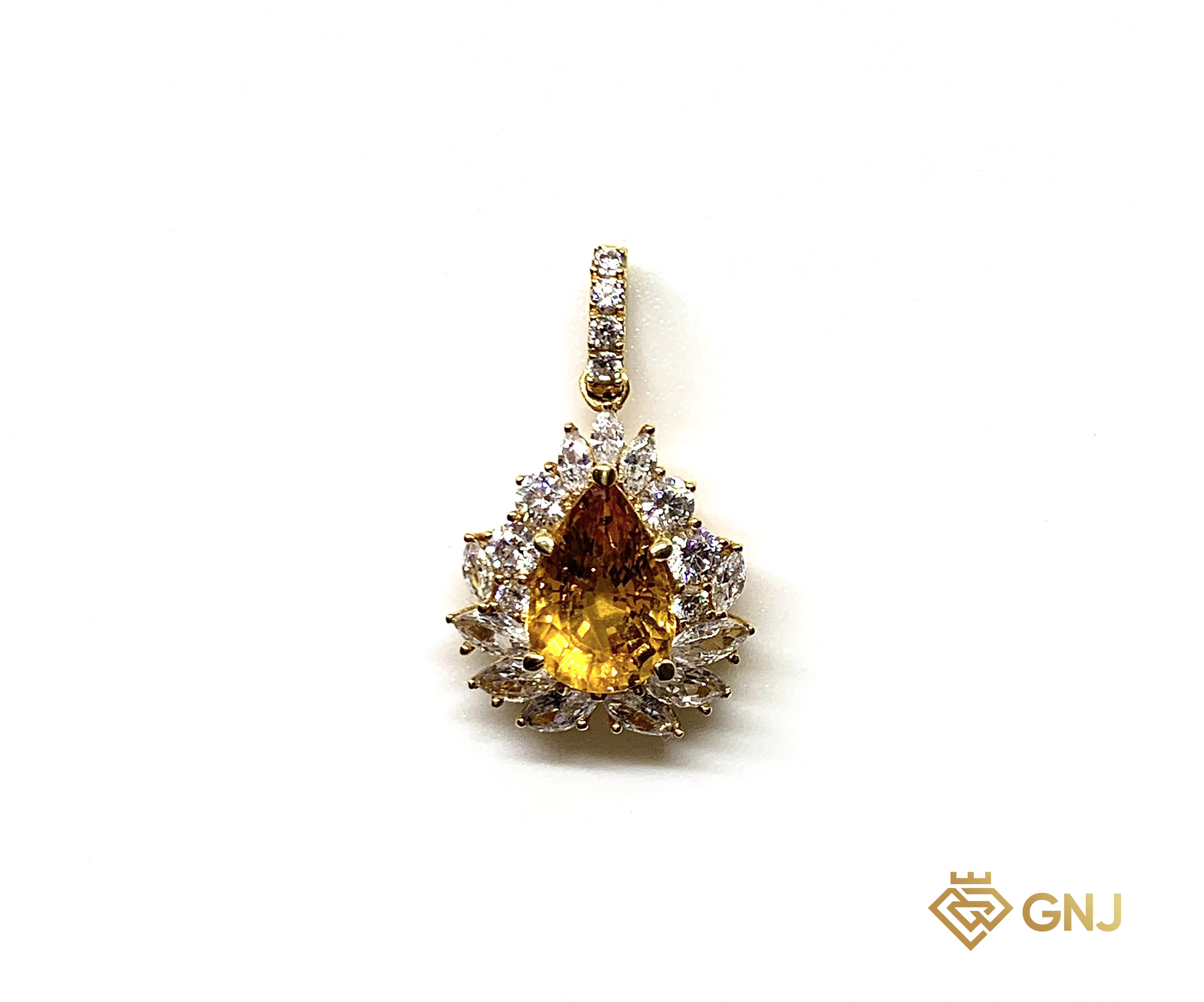 Mặt dây chuyền nữ đính đá sapphire vàng thiên nhiên
