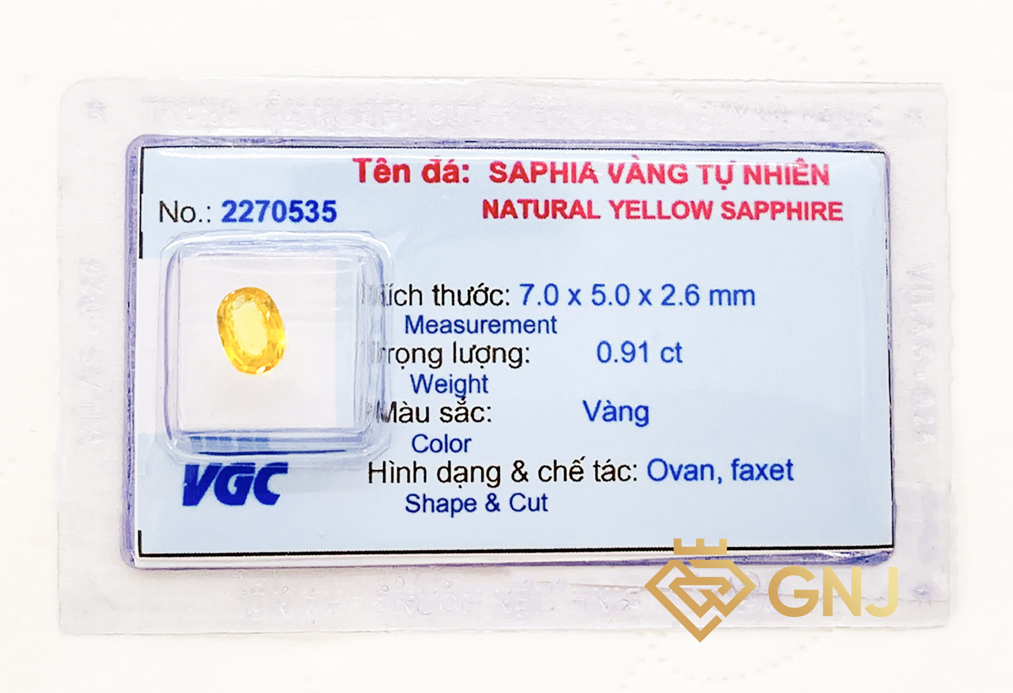 Đá Sapphire vàng thiên nhiên