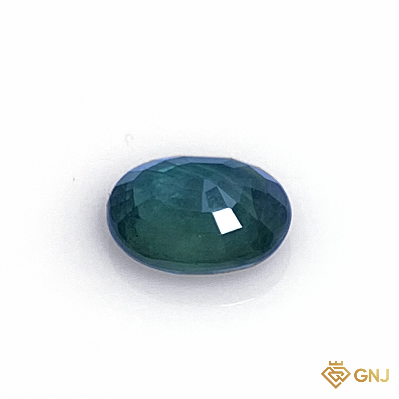 Đá sapphire xanh lá tự nhiên 0,87ct - mặt sau