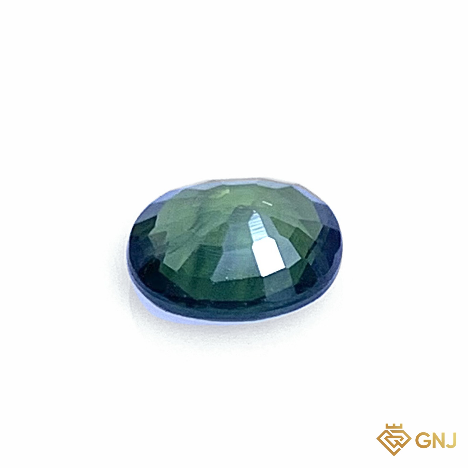 Đá sapphire xanh lá tự nhiên 0,89ct - mặt sau