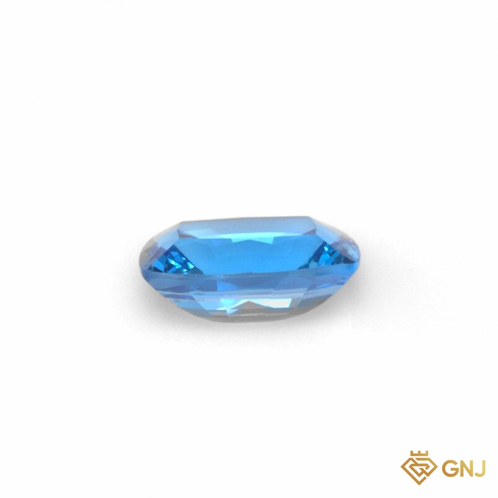 Đá Topaz xanh tự nhiên 23,6ct — góc nghiêng thấy độ sâu và giác cắt