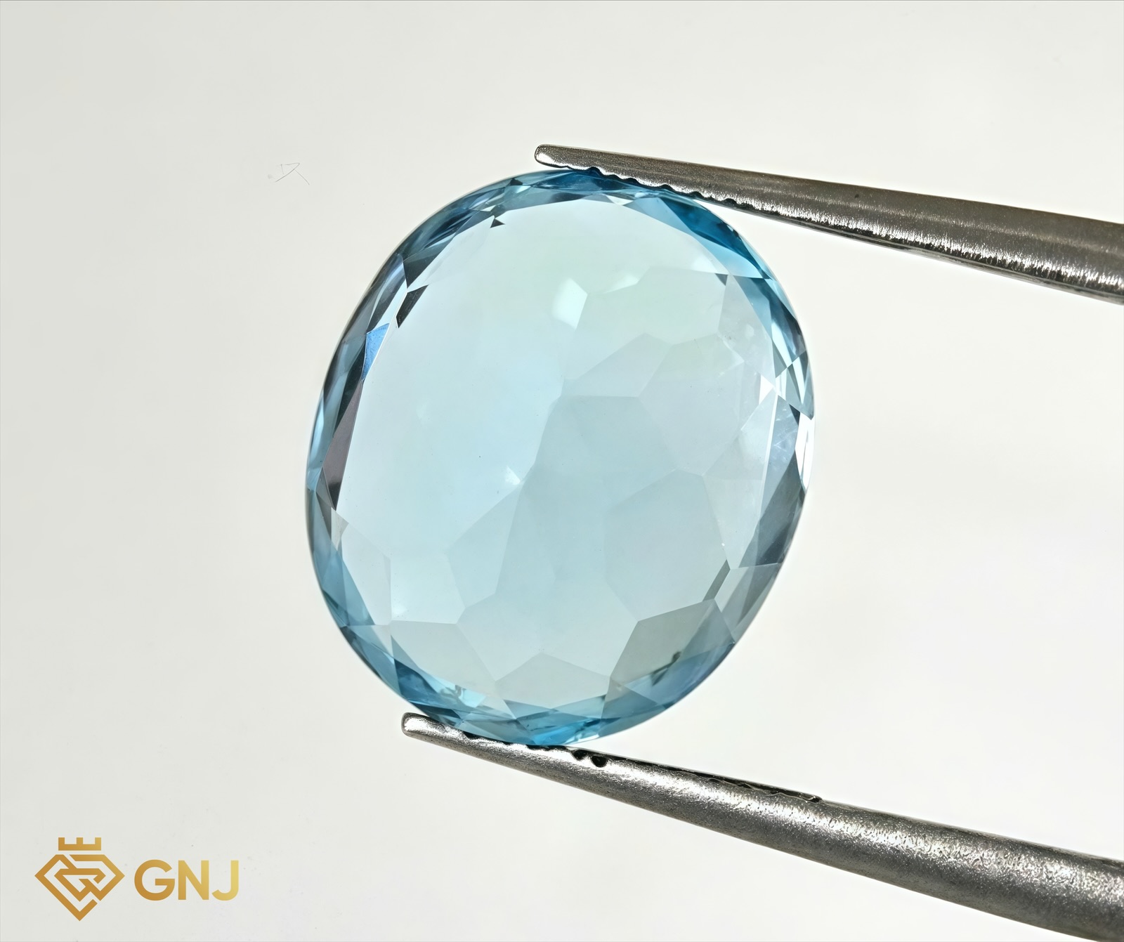 Đá Topaz Xanh Tự Nhiên 11.4ct — mặt bên