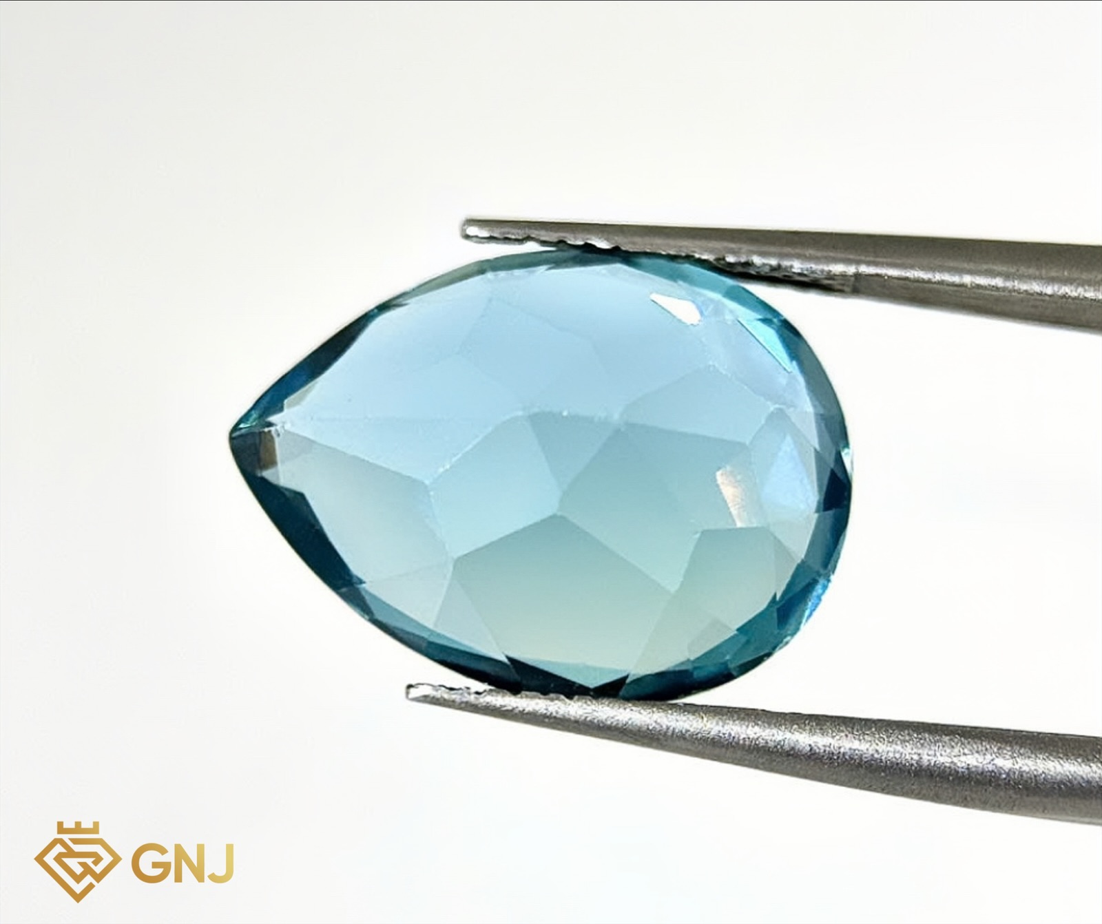 Đá Topaz Xanh Tự Nhiên 10.95ct — mặt bên