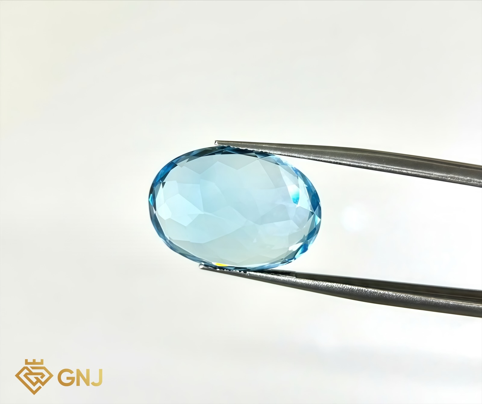 Đá Topaz Xanh Tự Nhiên 1.65ct — 8.1x6.0mm — mặt bên