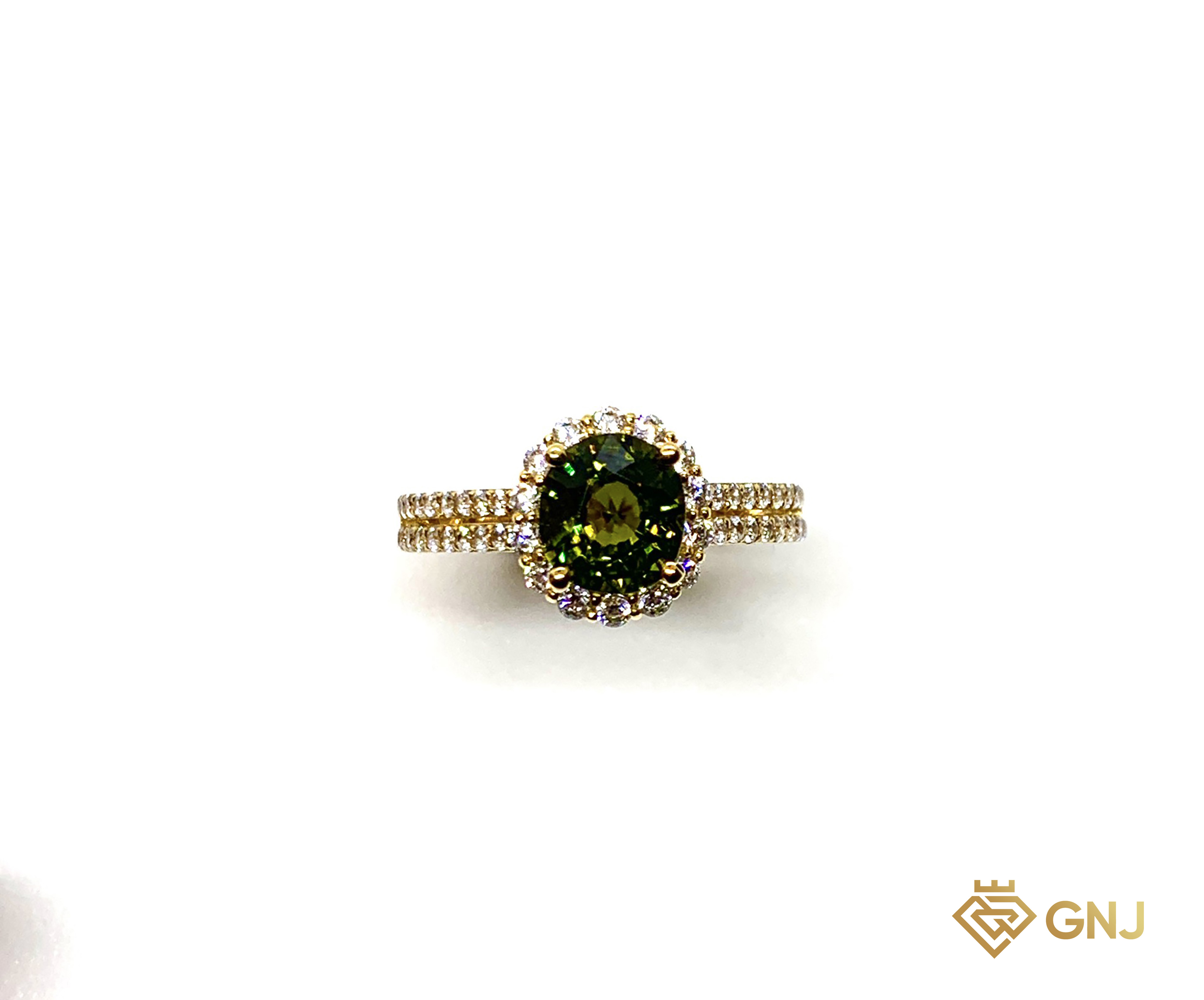 Nhẫn Nữ Đính Đá Tourmaline Thiên Nhiên Vàng 10K — chi tiết đá