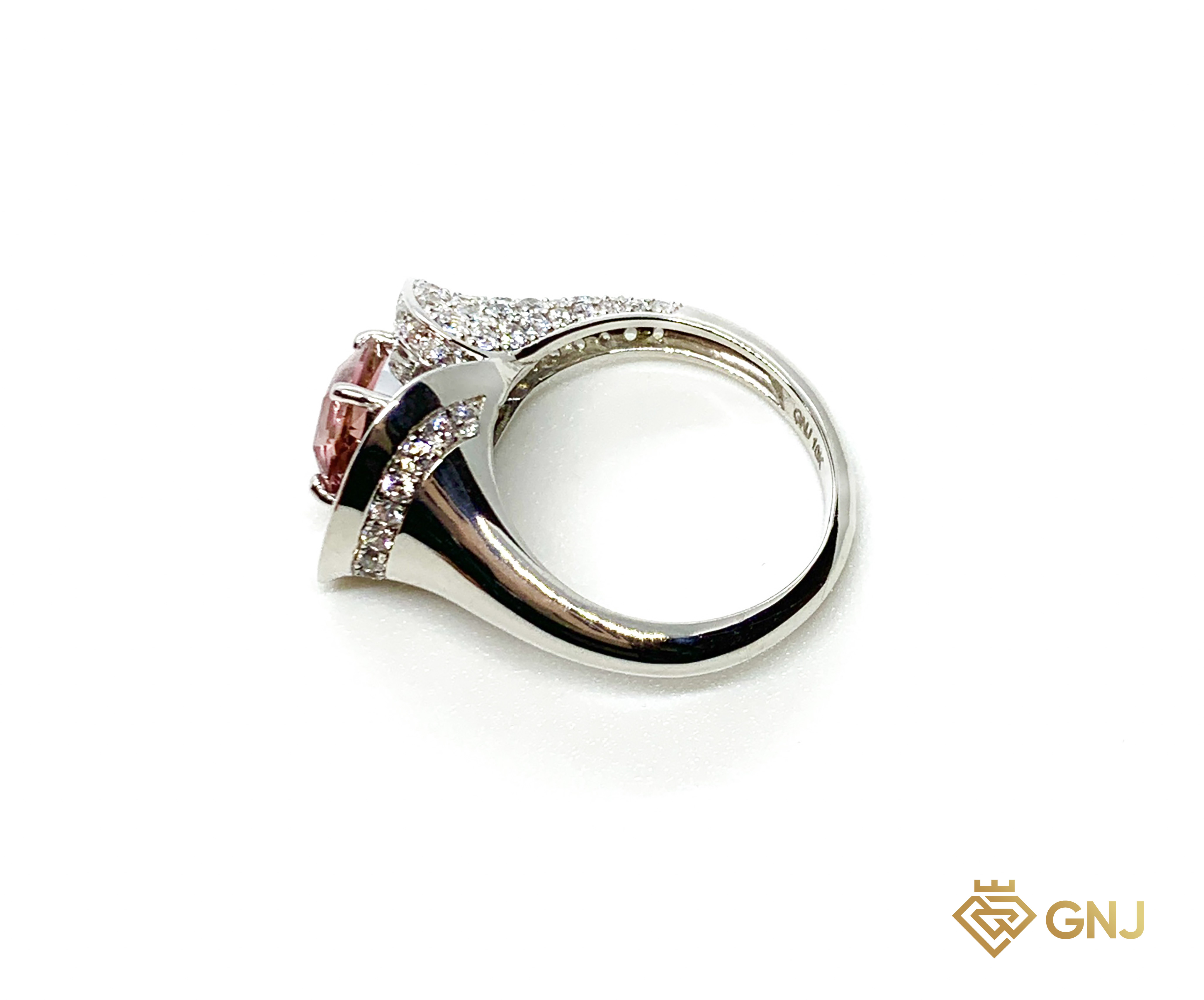 Nhẫn đá Tourmaline tím phong cách