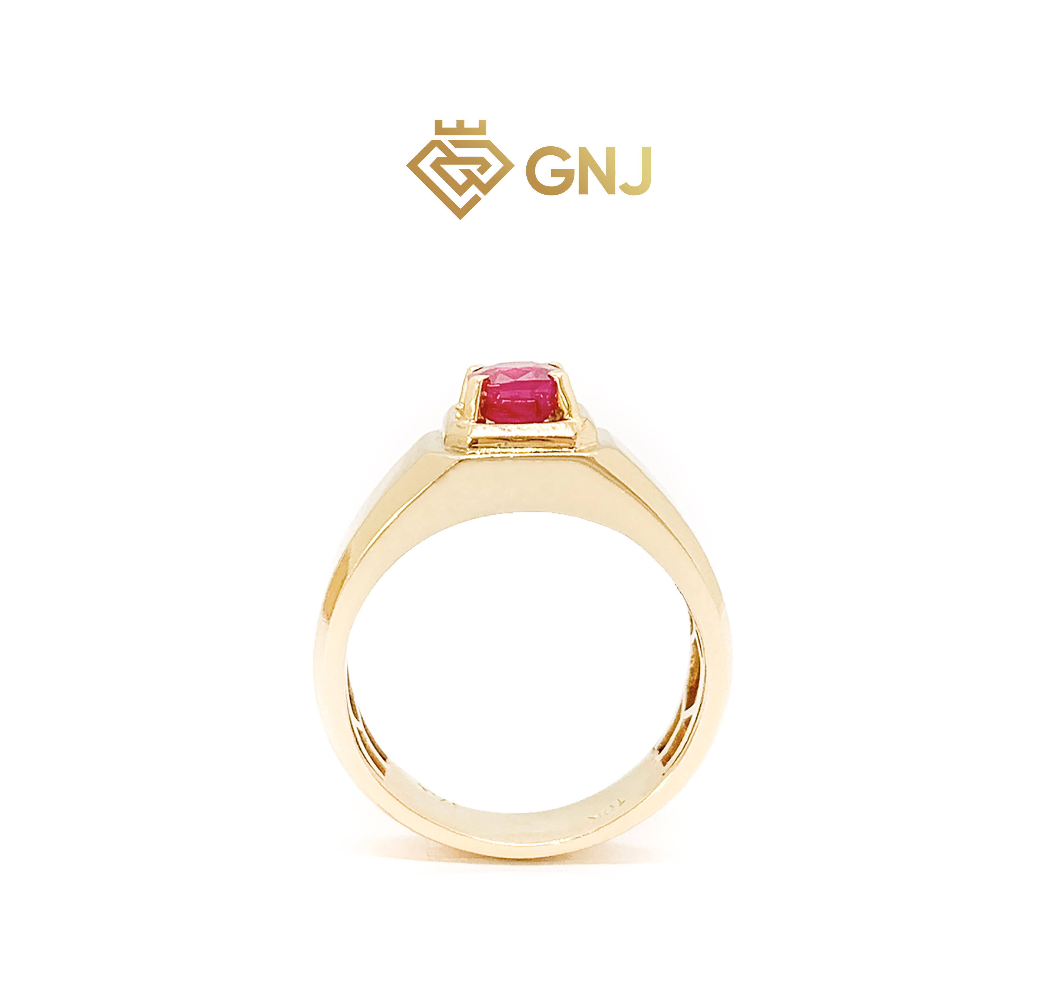Nhẫn vàng nam đá ruby