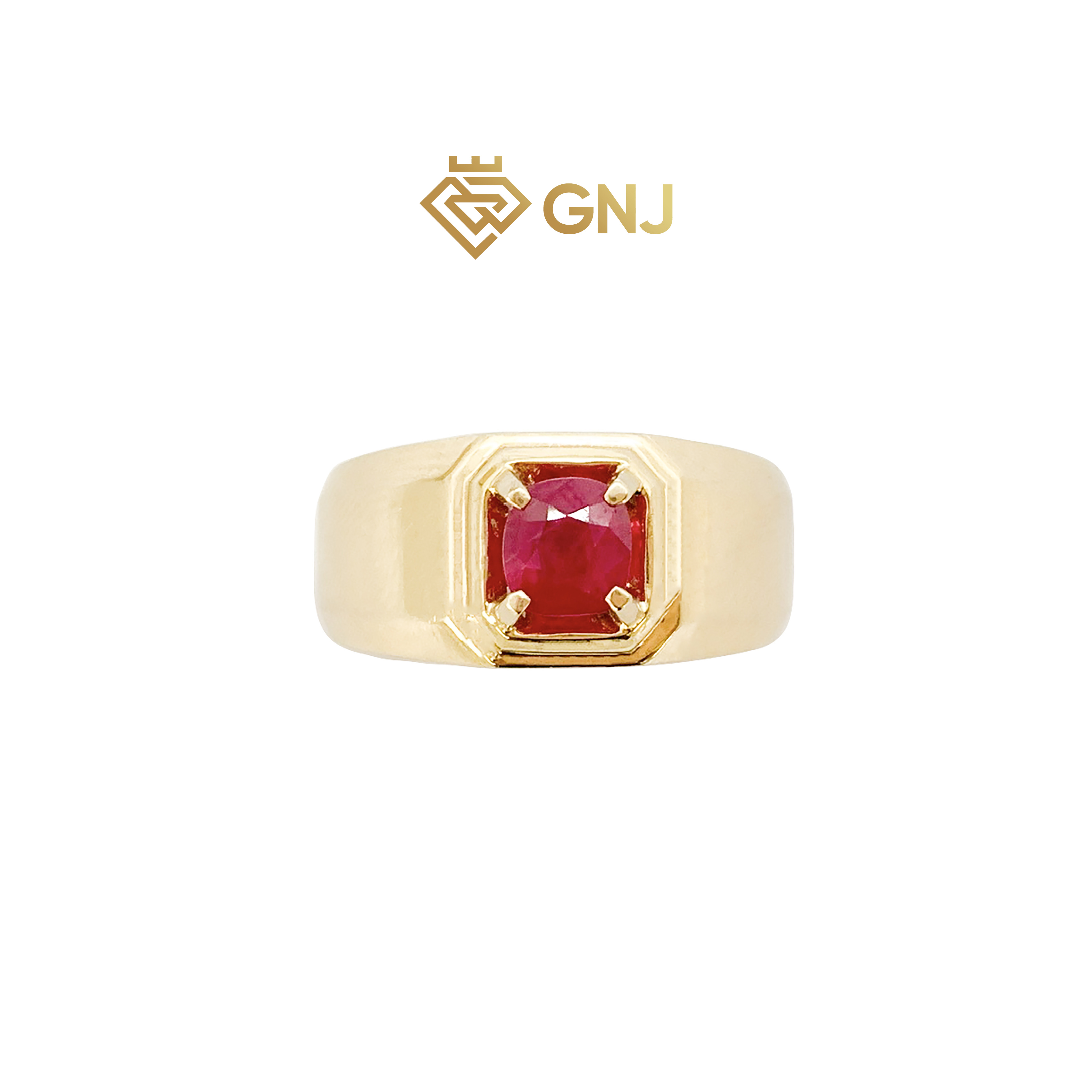 Nhẫn vàng nam đá ruby