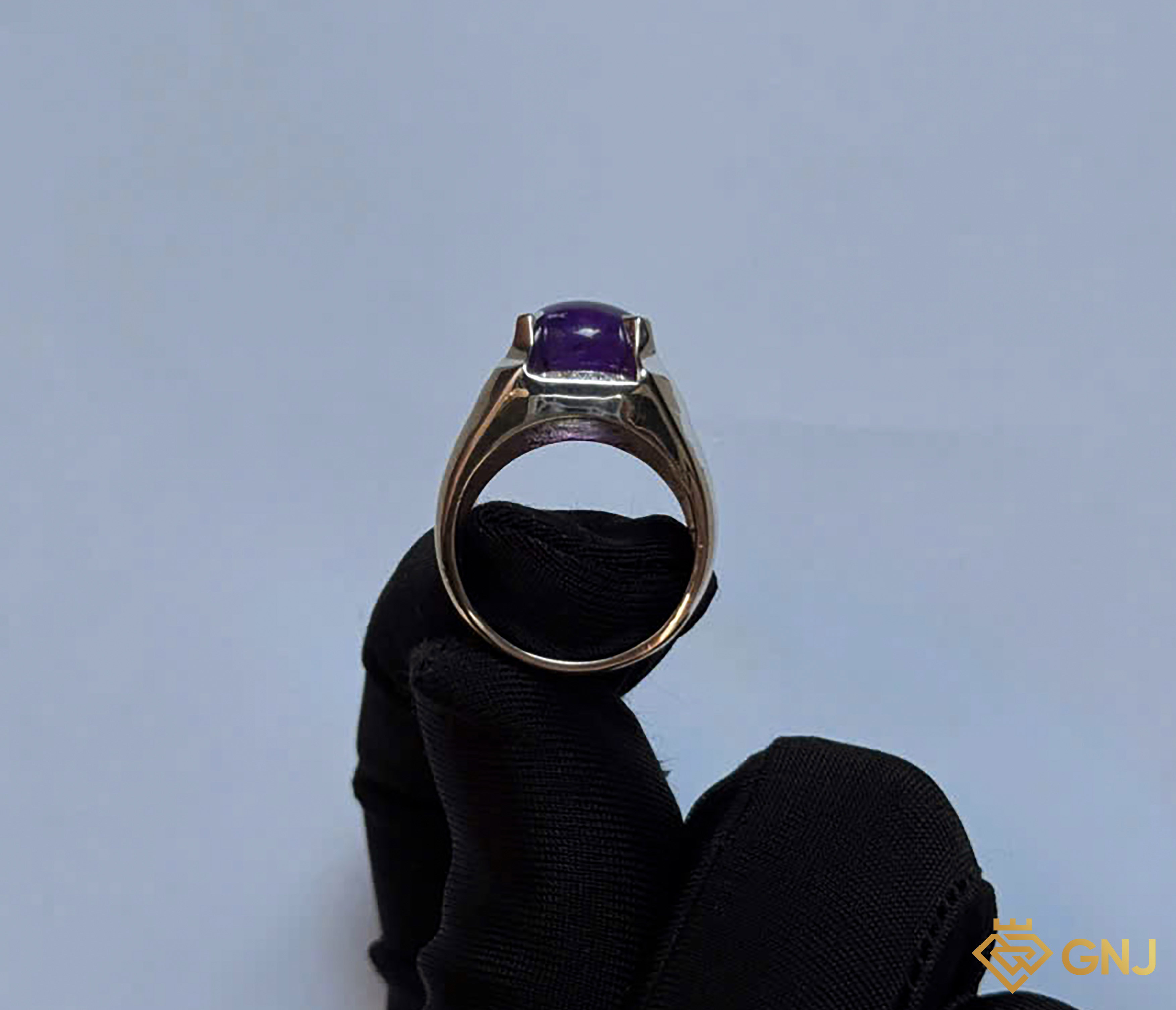 Nhẫn nam đá Thạch anh tím tự nhiên