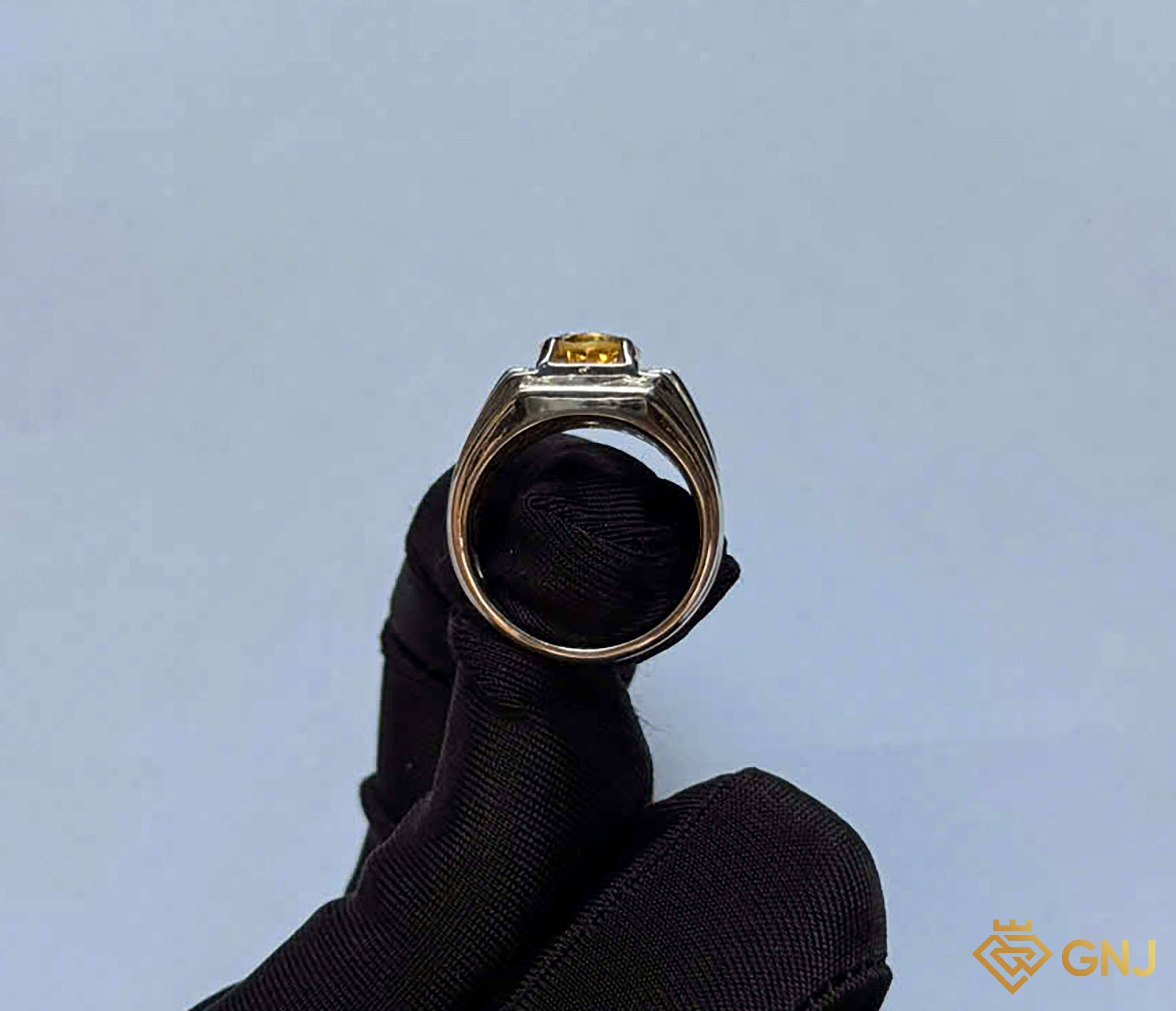 Nhẫn nam đính đá Citrine tự nhiên