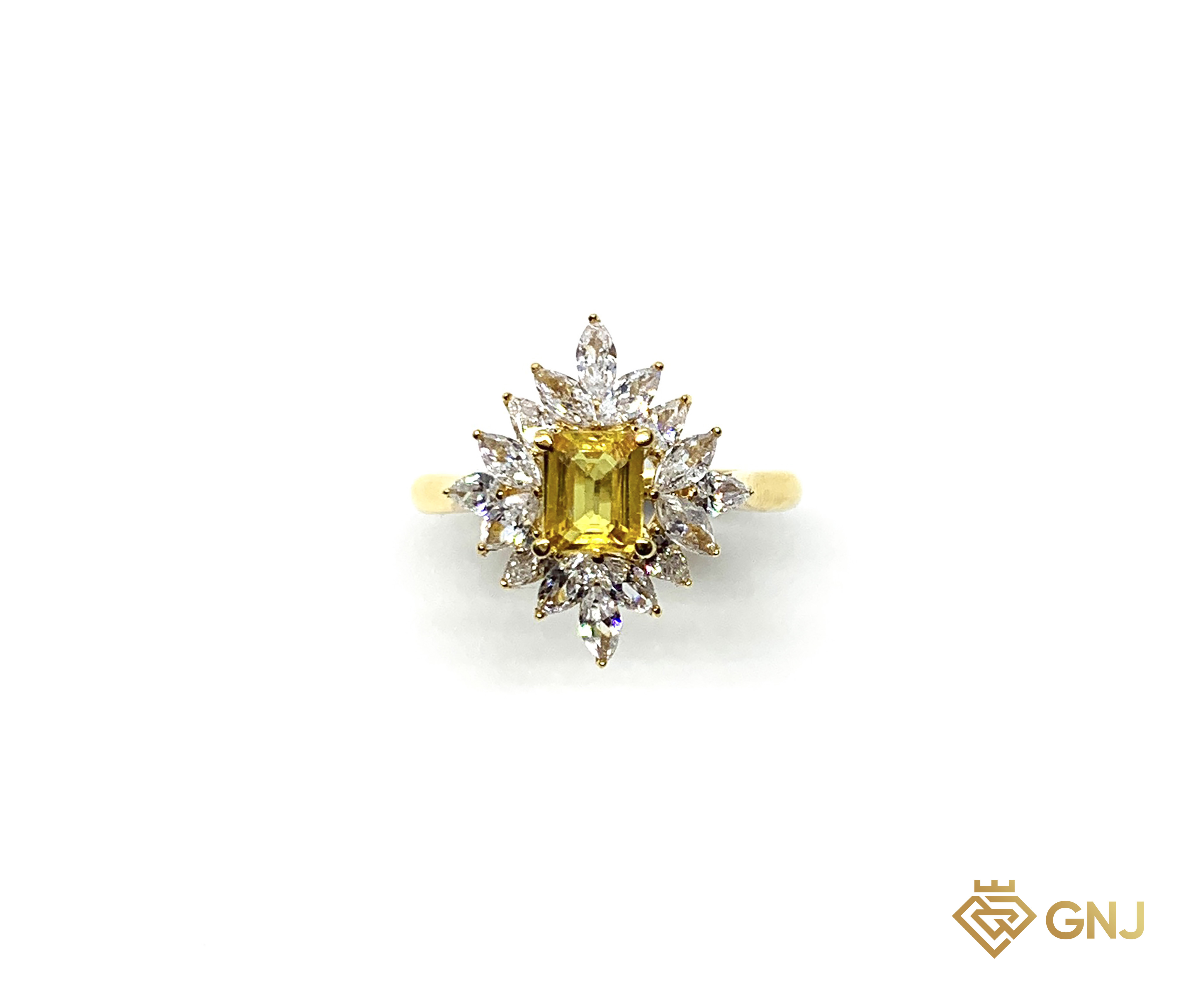 Nhẫn Đính Đá Sapphire Vàng Thịnh Vượng — chi tiết đá