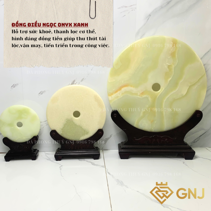 Đồng Điếu Đá Onyx Xanh Tự Nhiên