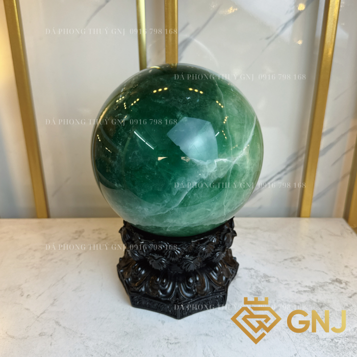 Quả Bi cầu đá phong thủy flourite tự nhiên