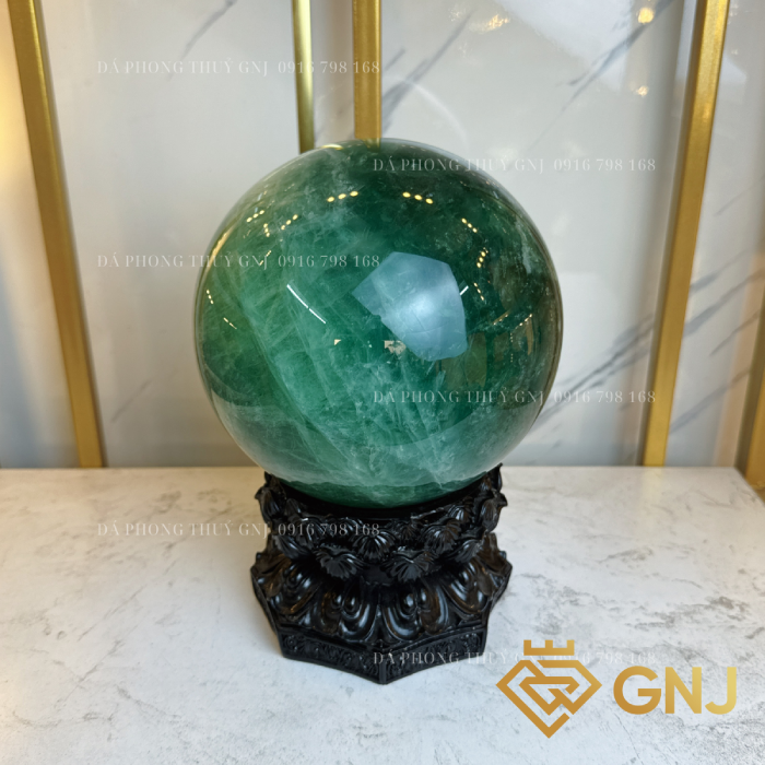Quả Bi cầu đá phong thủy flourite tự nhiên