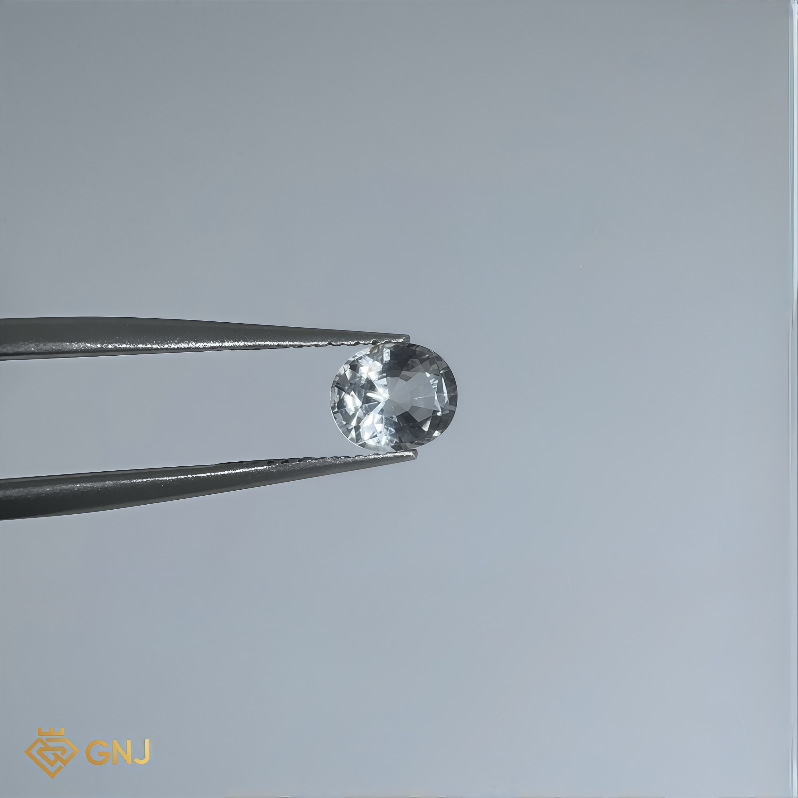 Đá Topaz Tự Nhiên Trắng 1.1ct — mặt trước, đá quý tự nhiên có kiểm định GNJ