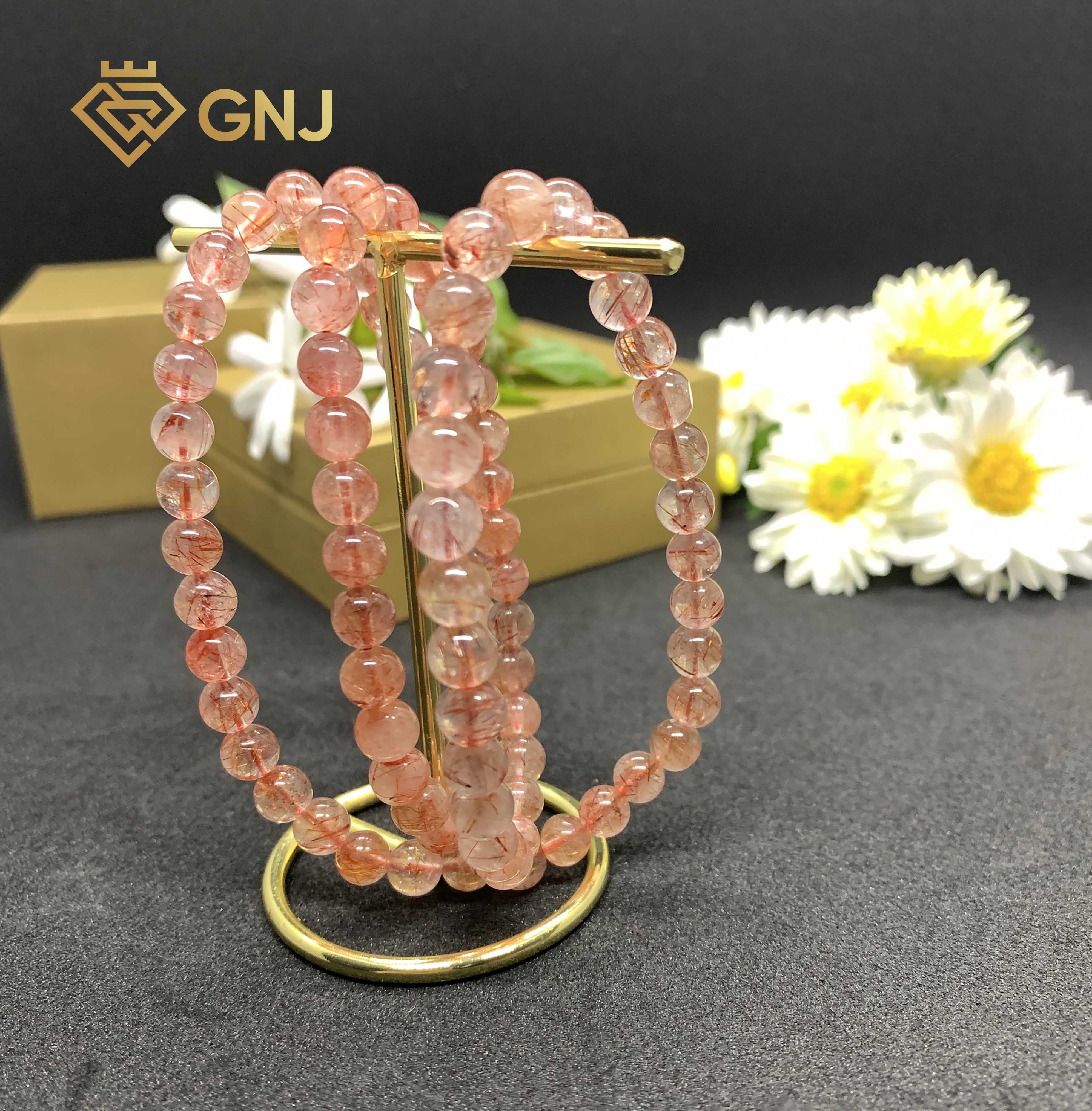 Vòng Tay Thạch Anh Tóc Đỏ Chiêu Tài Lộc.